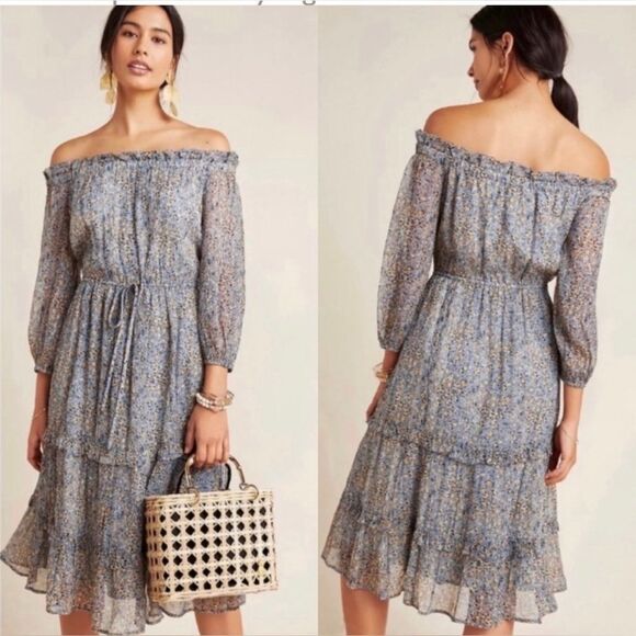 Anthropologie Kira Off-The-Shoulder Peasant Dress. 0 - Picture 2 of 7